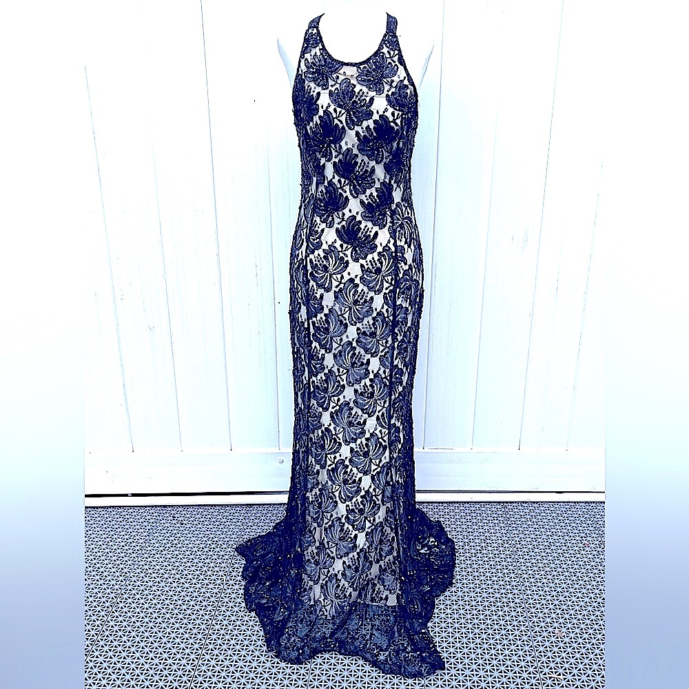 Lillie Rubin Black Lace Gown